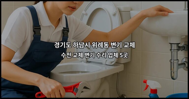 경기도 하남시 위례동 변기 교체 수전 교체 변기 수리 업체 5곳
