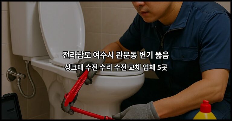 전라남도 여수시 관문동 변기 뚫음 싱크대 수전 수리 수전 교체 업체 5곳
