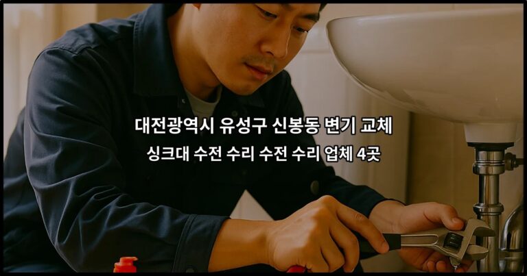대전광역시 유성구 신봉동 변기 교체 싱크대 수전 수리 수전 수리 업체 4곳
