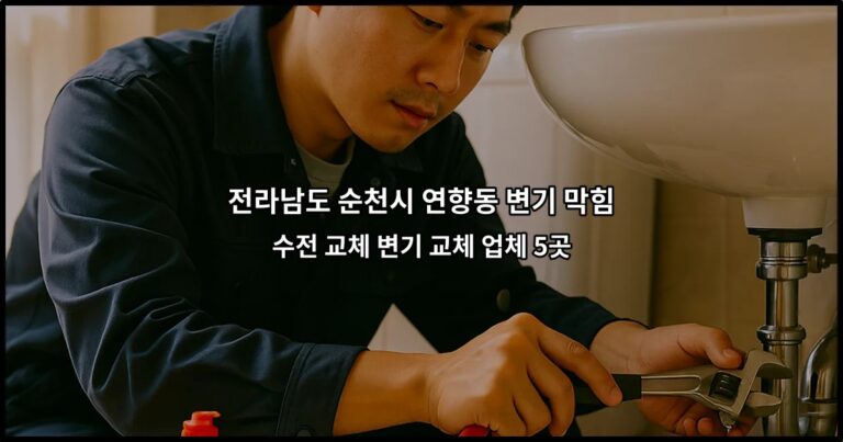 전라남도 순천시 연향동 변기 막힘 수전 교체 변기 교체 업체 5곳