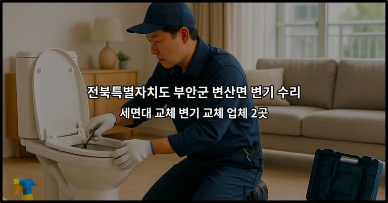 전북특별자치도 부안군 변산면 변기 수리 세면대 교체 변기 교체 업체 2곳
