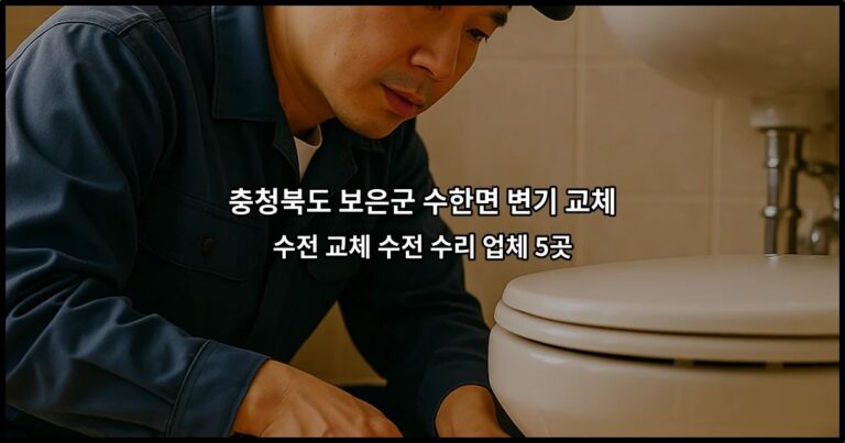 충청북도 보은군 수한면 변기 교체 수전 교체 수전 수리 업체 5곳