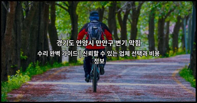 경기도 안양시 만안구 변기 막힘 수리 완벽 가이드 | 신뢰할 수 있는 업체 선택과 비용 정보